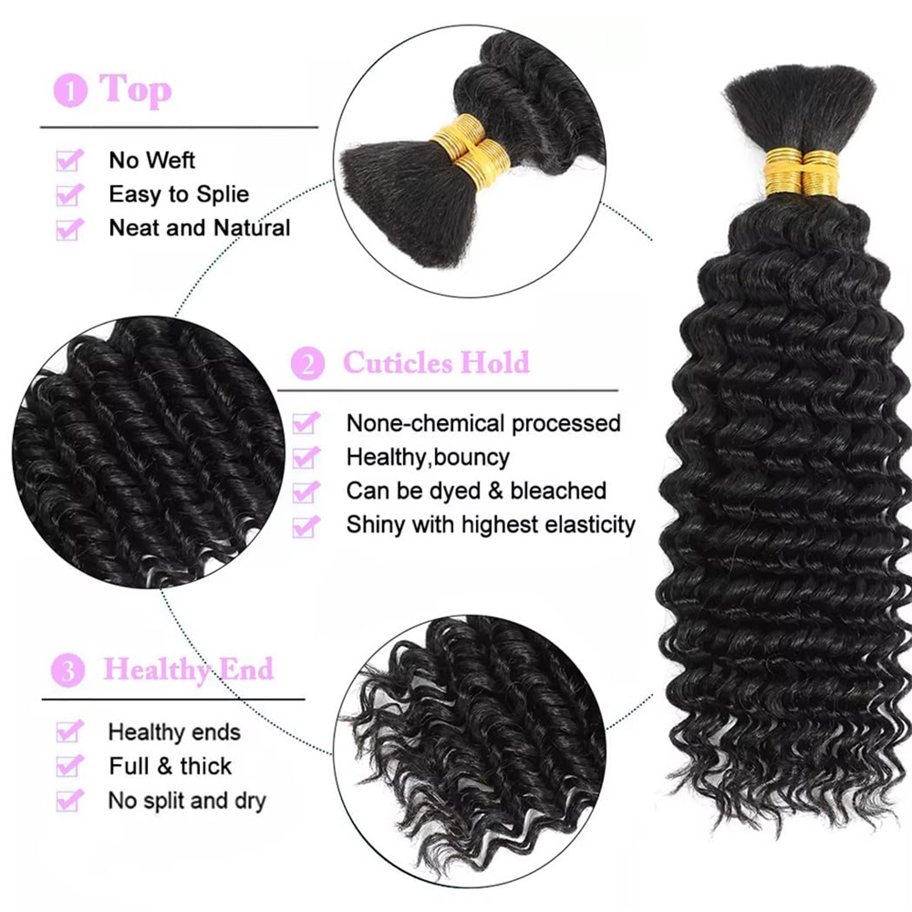 Deep Wave Bulk Human Hair Brai - đánh giá và giá Hair Care Formulation