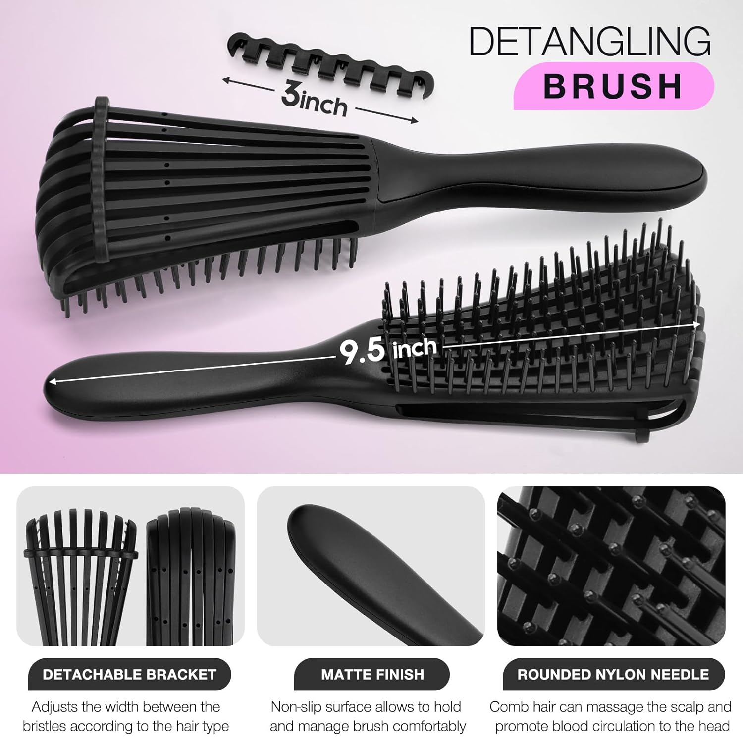 Detangling Brush Set with Spra - đánh giá và giá Hair Care Wavy Hair