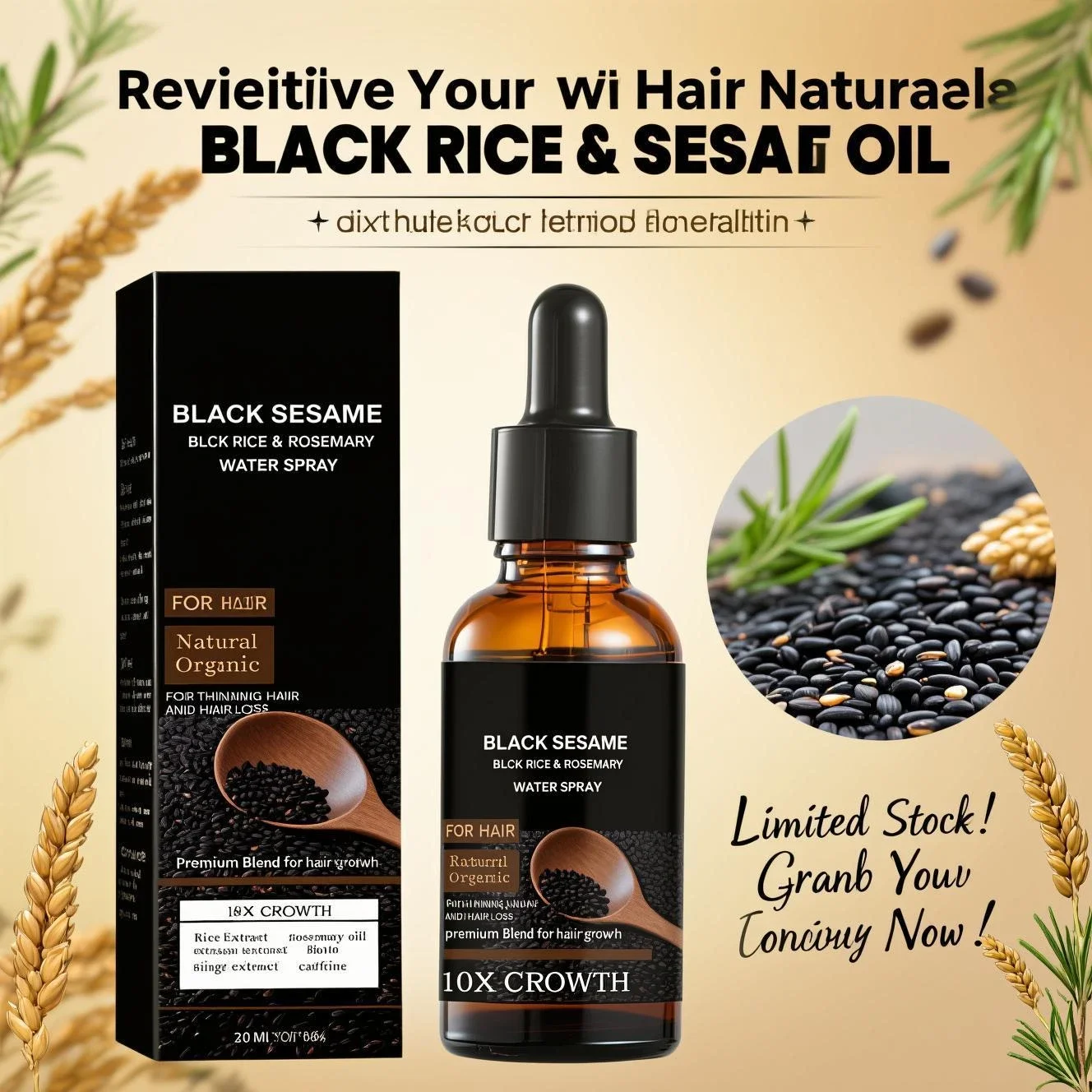 Black Sesame Hair Growth Serum - đánh giá và giá Caffeine Hair Serum