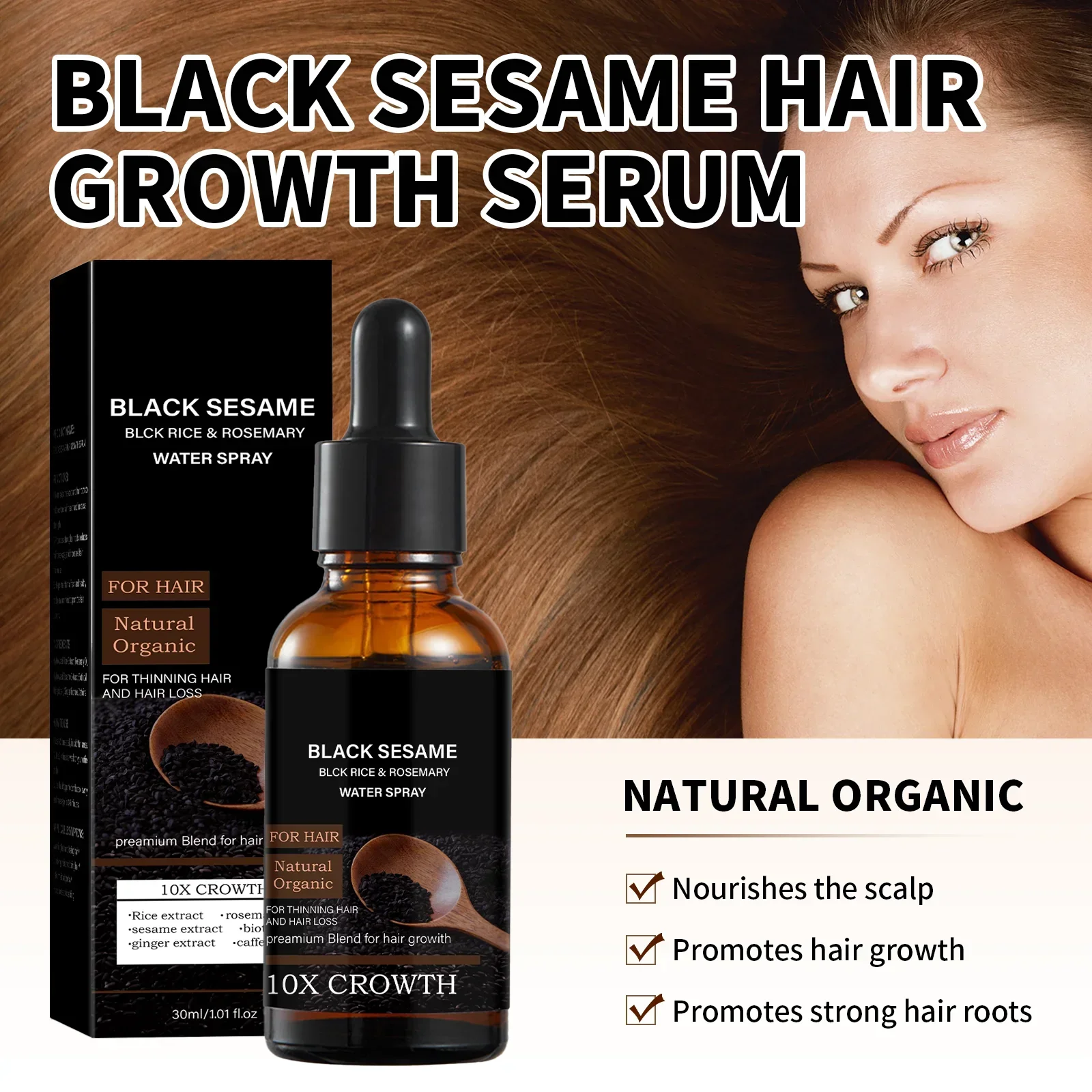 Black Sesame Hair Growth Serum - đánh giá và giá Caffeine Hair Serum